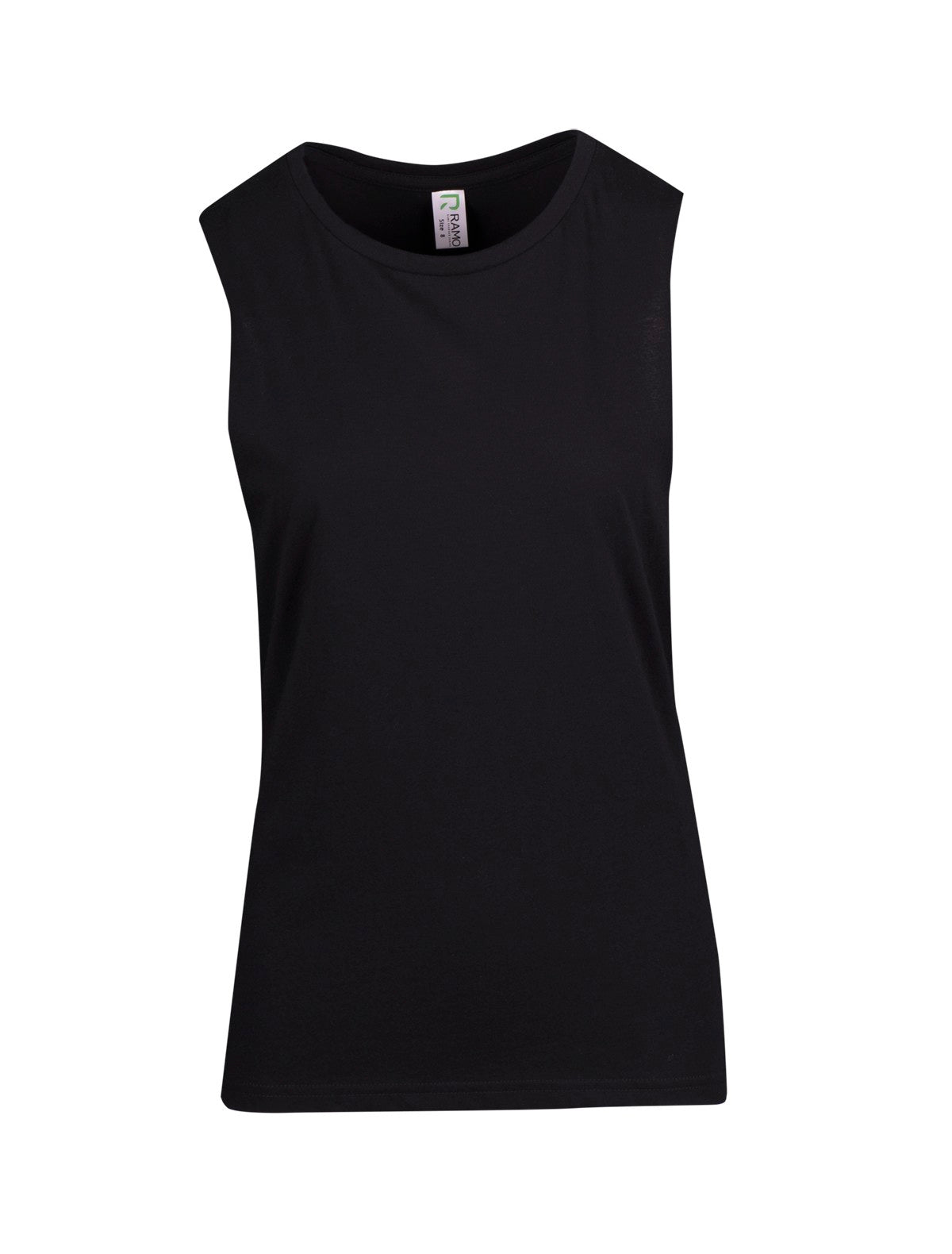Black women's fitted tank top blank template ready for custom vinyl design printing, premium cotton sleeveless shirt with round neckline ideal for personalized logos, text and graphics by AJ's Infinity Design, versatile foundation for creating custom workout wear, summer apparel, event merchandise or trendy personalized gifts