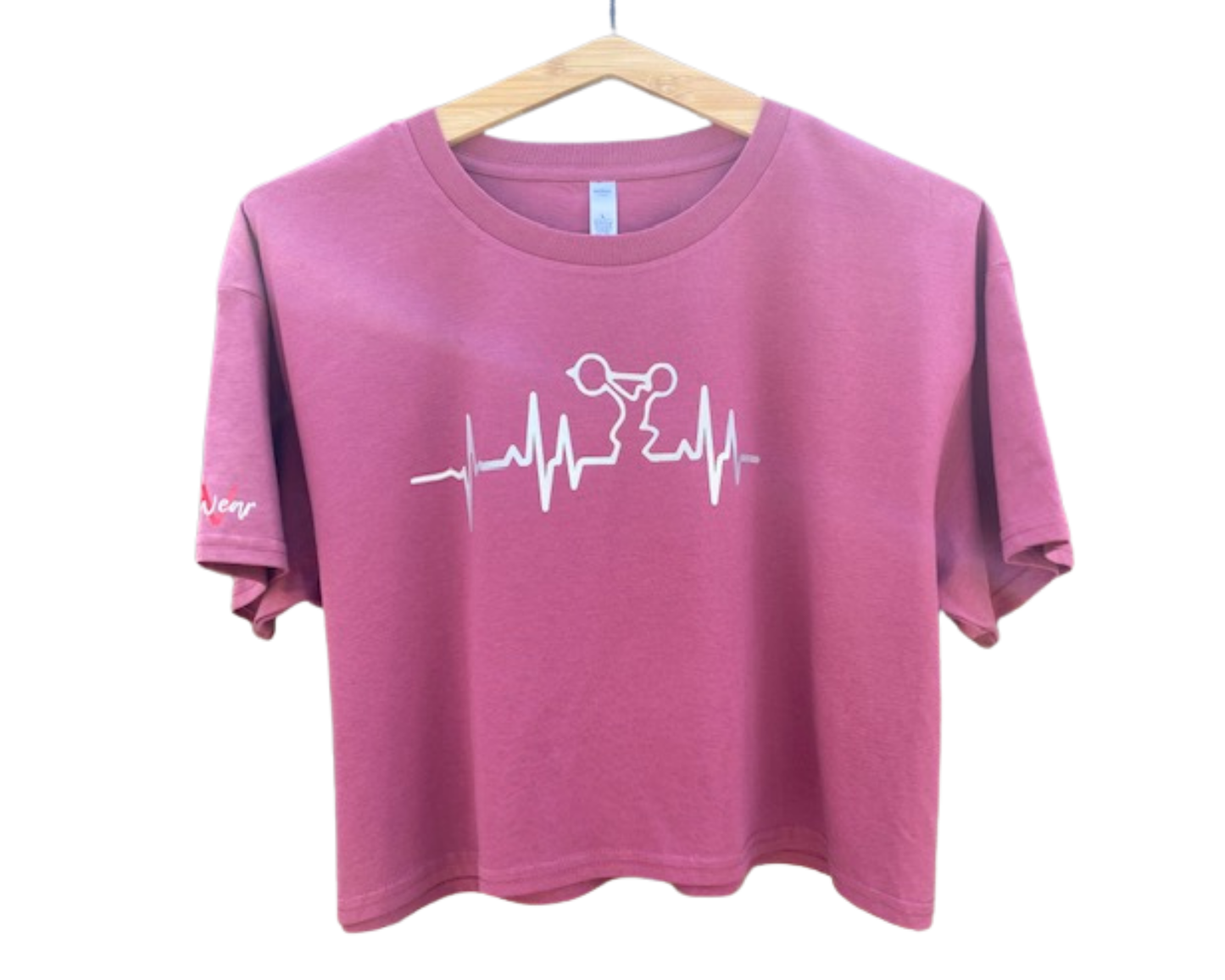 Heartbeat Crop Tees - White