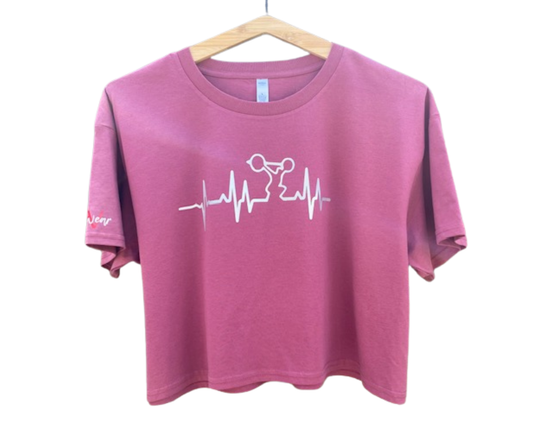 Heartbeat Crop Tees - White